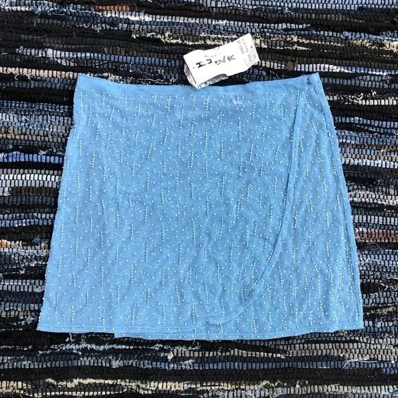 Hunza G Blue Beach Cover Up Wrap Skirt/ Sarong - Picture 1 of 3